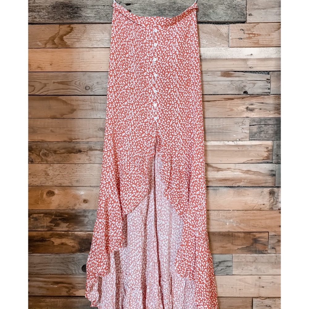 Skylar + Madison Red Print Hi-Low Skirt